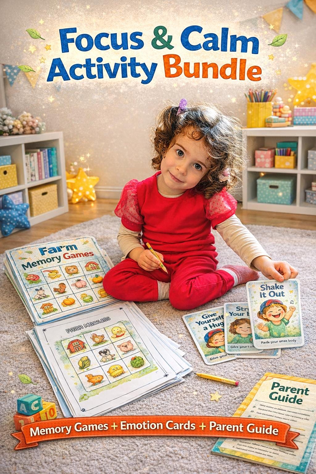 ADHD Focus Activities for Kids | Printable Memory Games, Calm Down Cards (PDF)