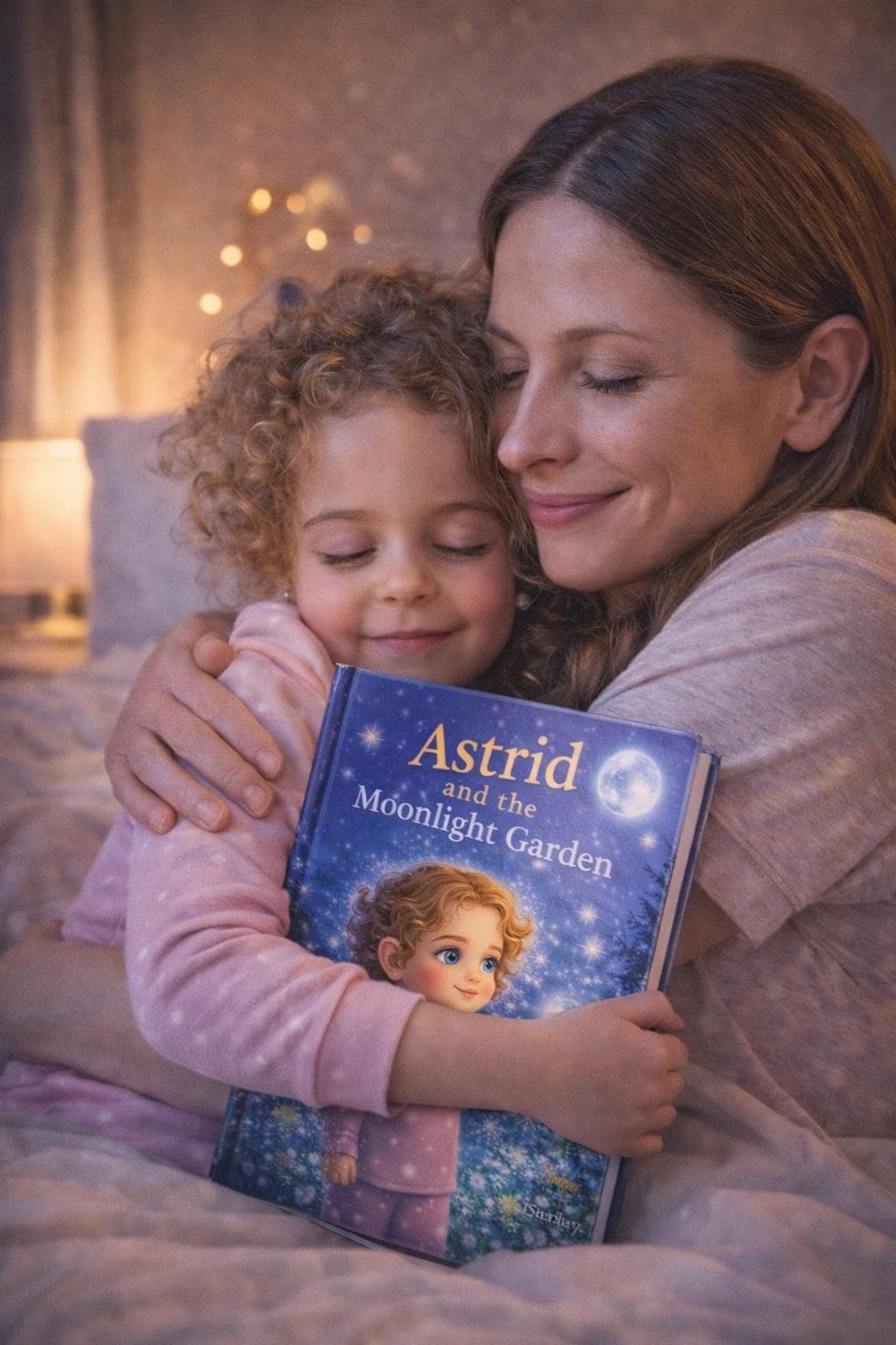 Personalized Bedtime Story Book, Custom Girl Photo Story, Moonlight Garden Adventure