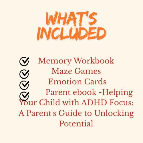 ADHD Focus Activities for Kids | Printable Memory Games, Calm Down Cards (PDF)