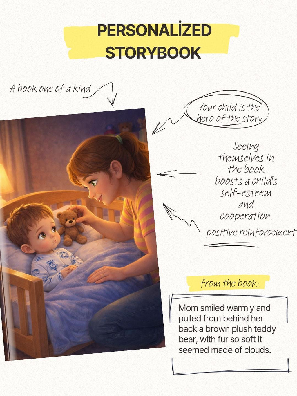 Personalized Bedtime Story Book, David and Magic Star, Custom Photo Tale