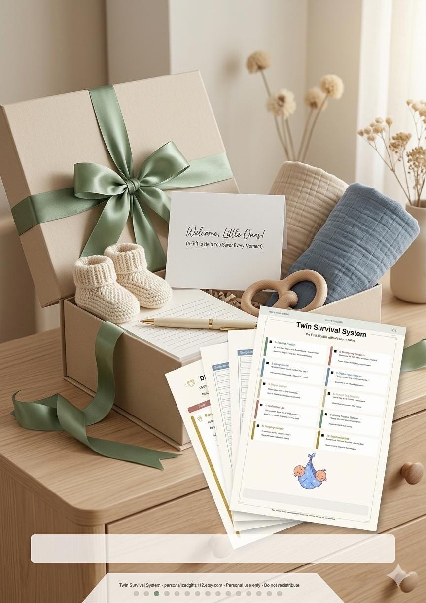 Twin Feeding Tracker Printable, Newborn Twin Survival Planner, Sleep Feeding Diaper Log, Twin Mom PDF Bundle