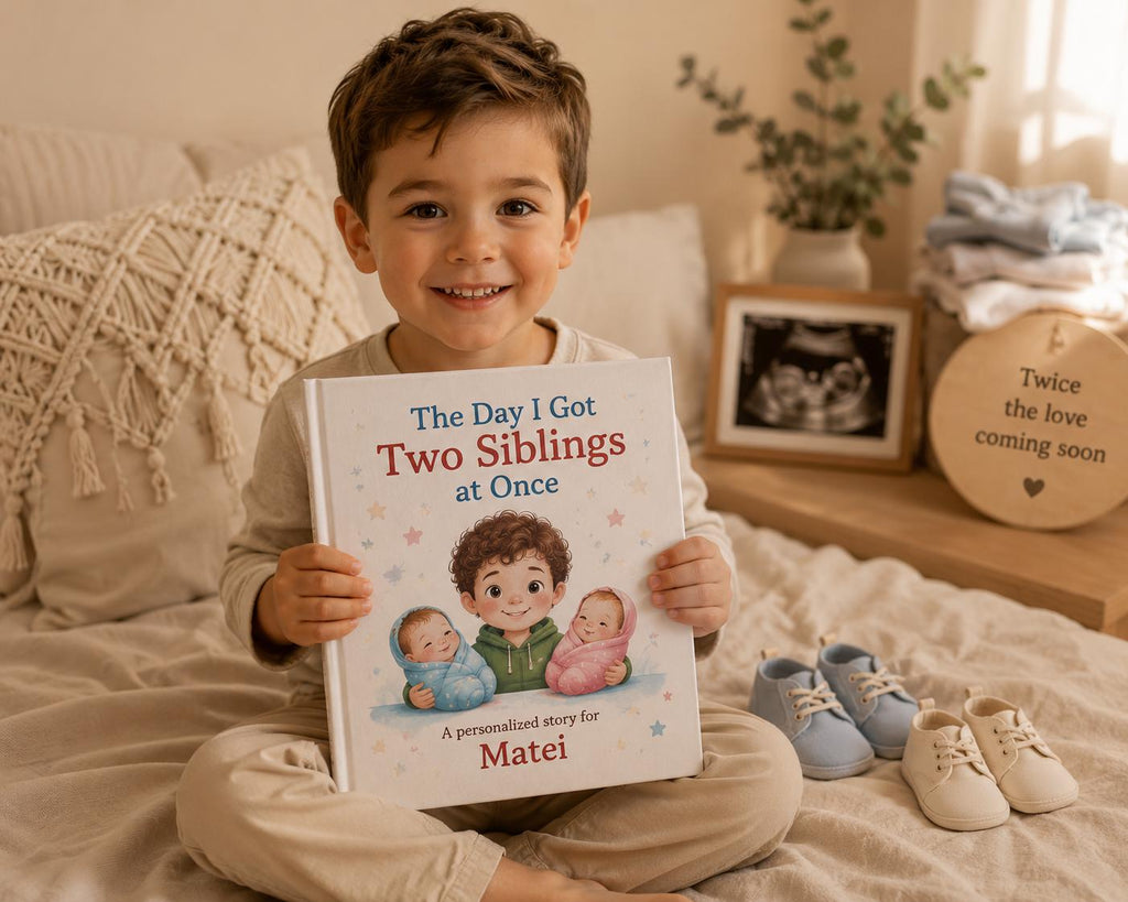 Big Brother of Twins Personalized Book | Twin Baby Shower Gift | Custom New Sibling Keepsake