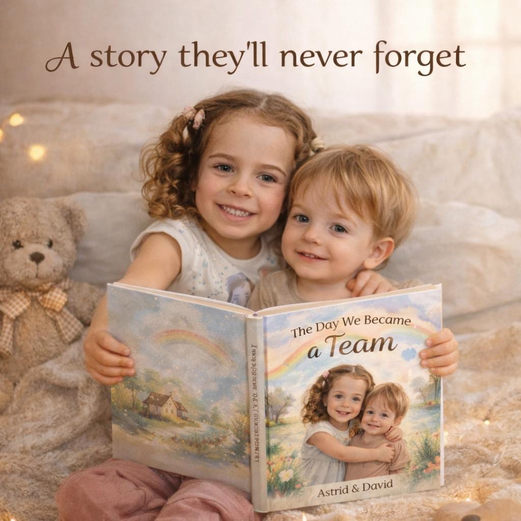 Personalized Sibling Story Book – Big Brother Sister Bonding Keepsake