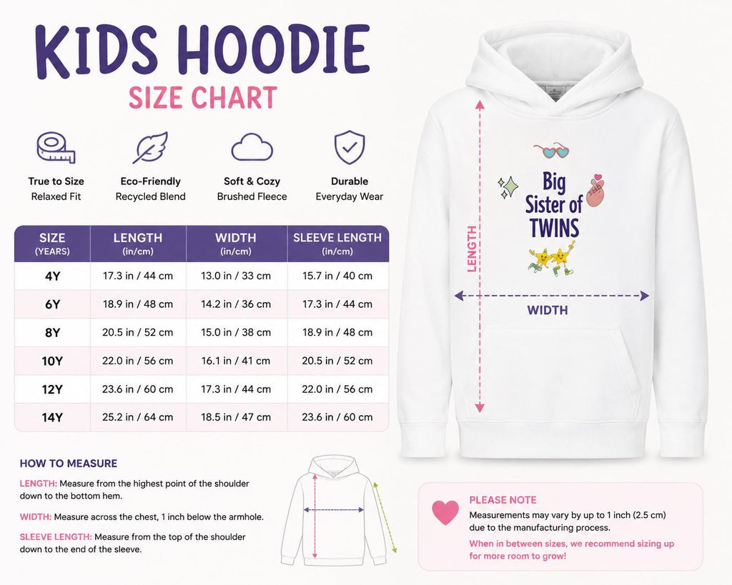 Custom Name Big Sister of Twins Hoodie ,Personalized Girls Sweatshirt | Twin Pregnancy Announcement Gift, Custom Big Sister