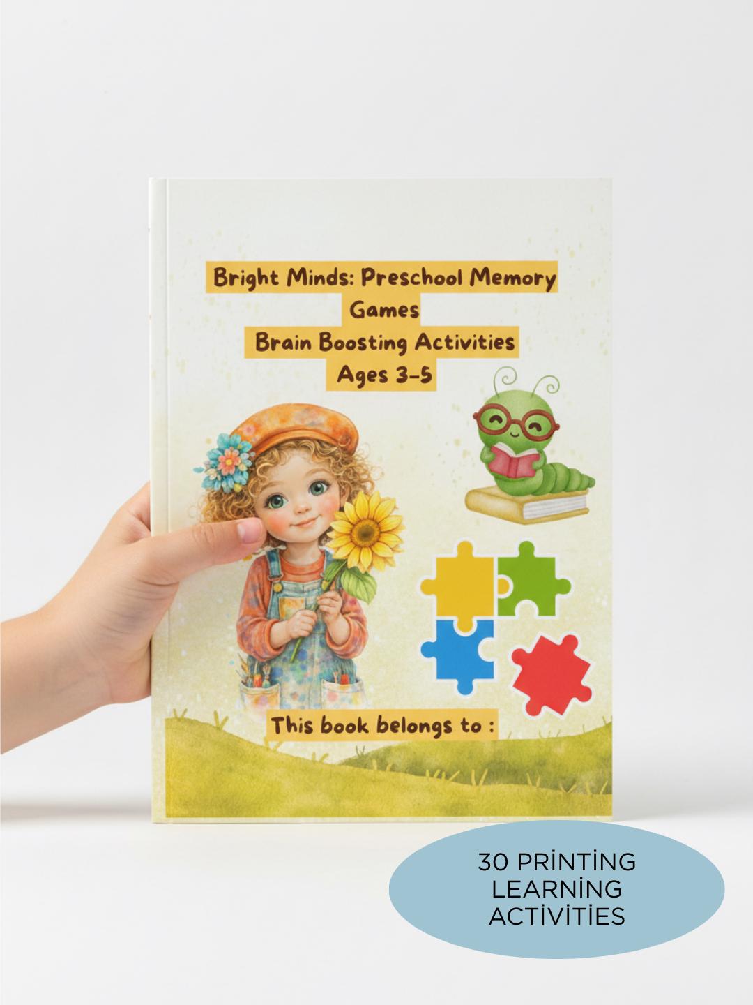 Preschool Memory Games Workbook | Brain Boosting Activities for Ages 3-5 (Digital Download)