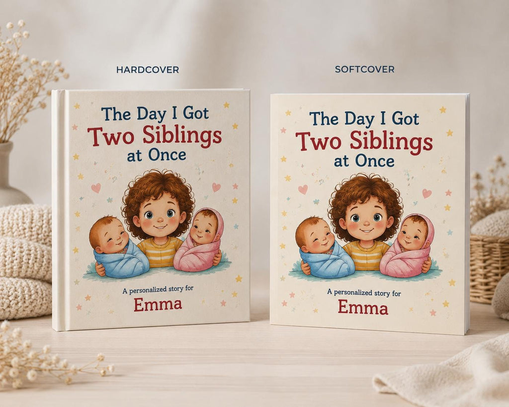 Big Sister of Twins Personalized Book | Twin Baby Shower Gift | Custom New Sibling Storybook
