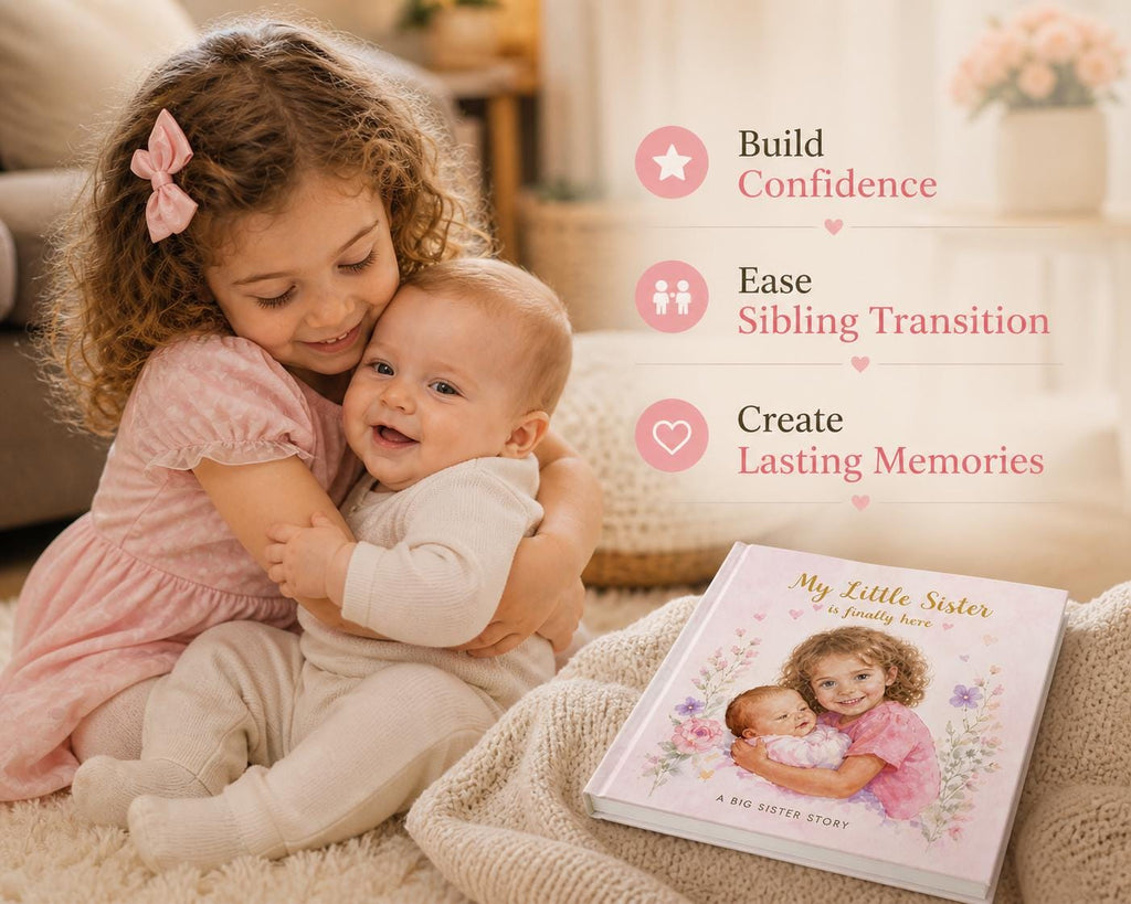 Personalized Big Sister Book, Custom Sibling Story Gift, New Baby Announcement Keepsake for Girls