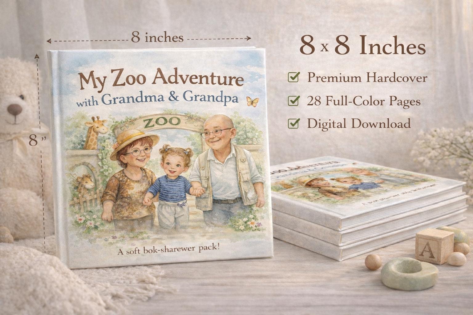 Zoo Adventure Children's Book | Watercolor Toddler Story Age 2-4