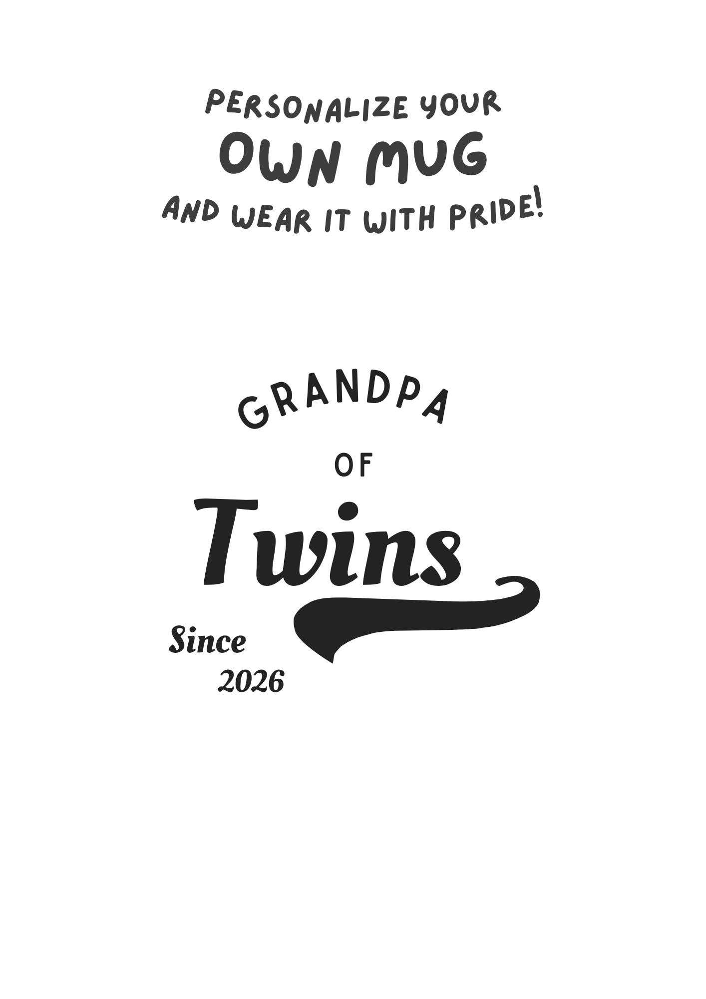 Grandpa of Twins Mug Personalized ,Custom Grandpa Gift ,Twin Baby Announcement ,Twins Grandpa Cup