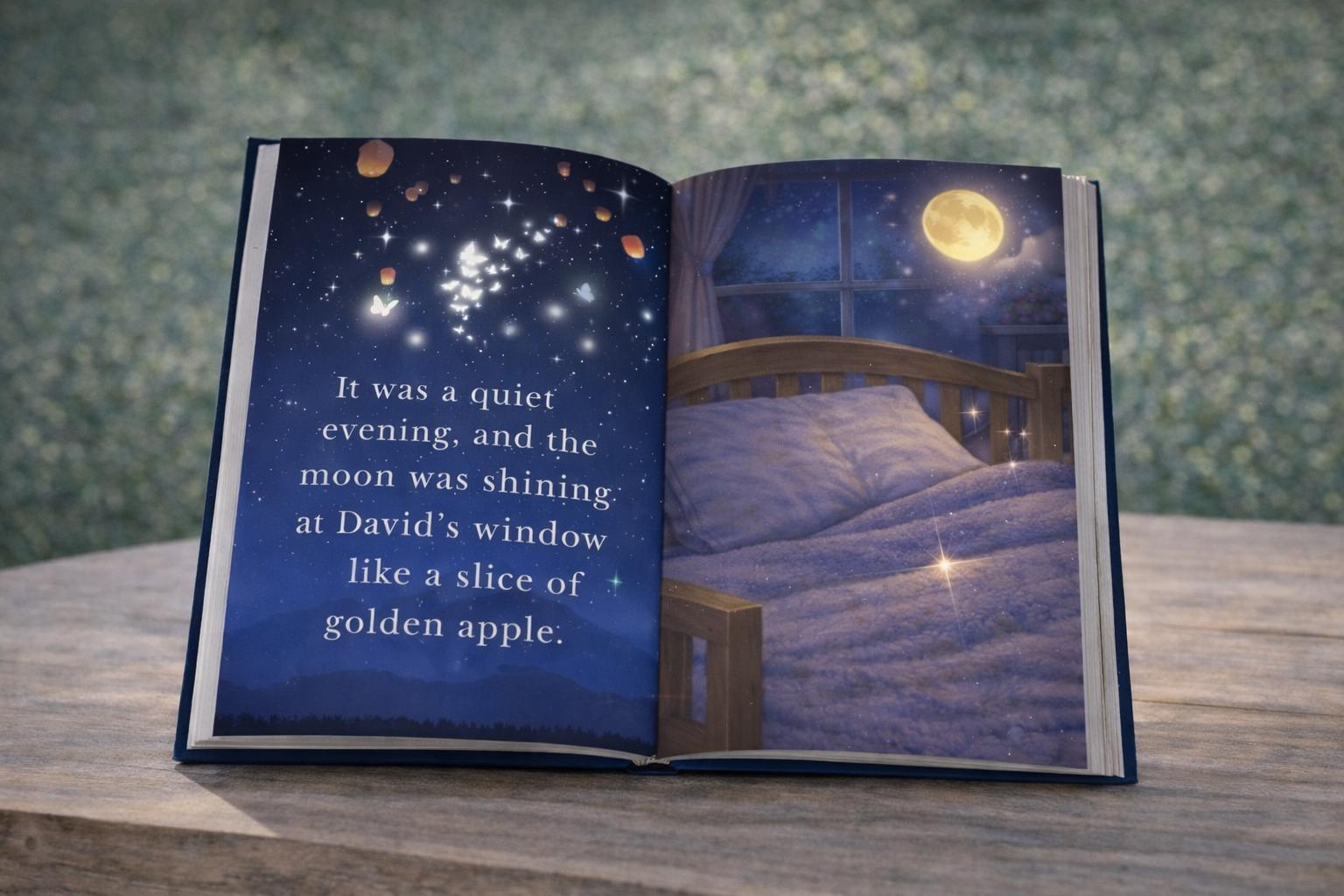 Personalized Bedtime Story Book, David and Magic Star, Custom Photo Tale