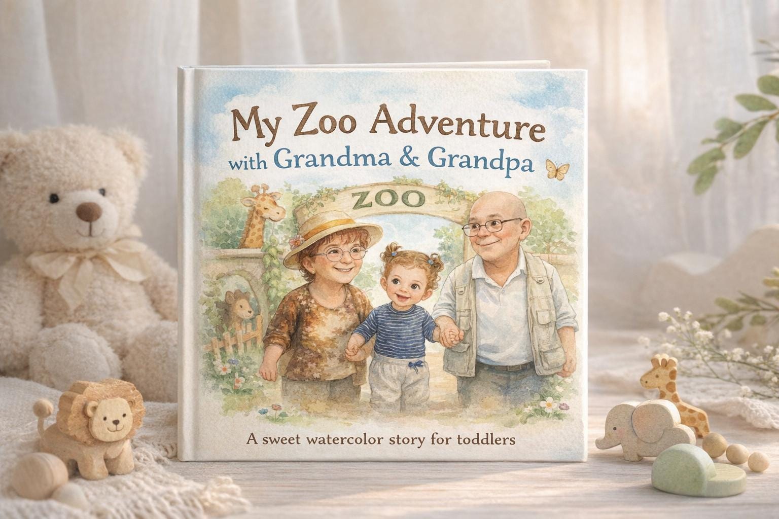 Zoo Adventure Children's Book | Watercolor Toddler Story Age 2-4