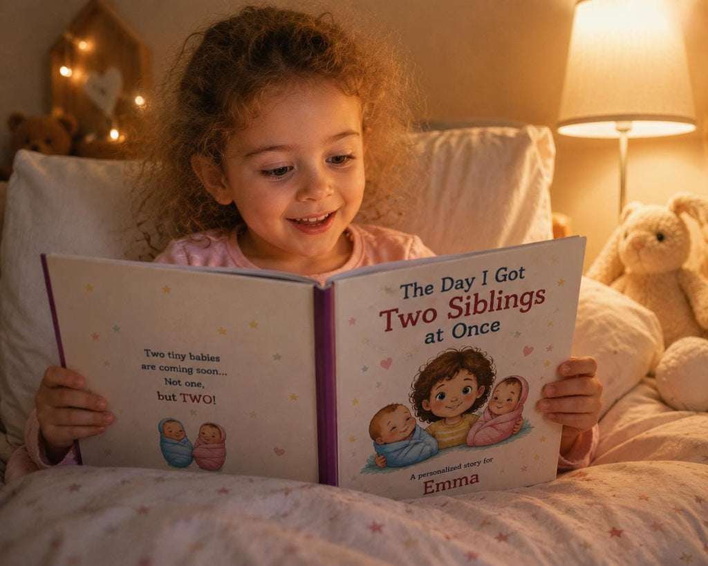 Big Sister of Twins Personalized Book | Twin Baby Shower Gift | Custom New Sibling Storybook