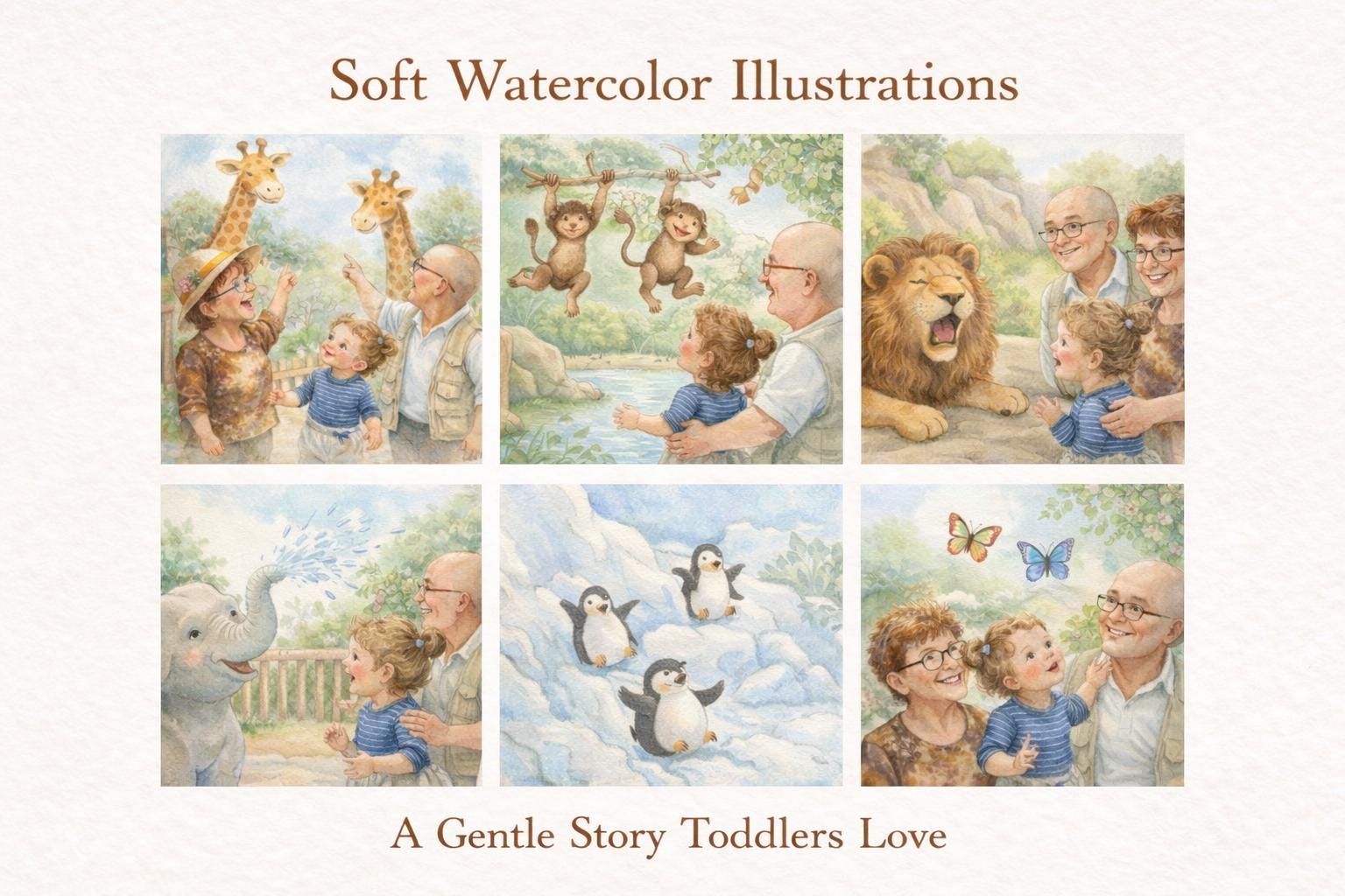 Zoo Adventure Children's Book | Watercolor Toddler Story Age 2-4