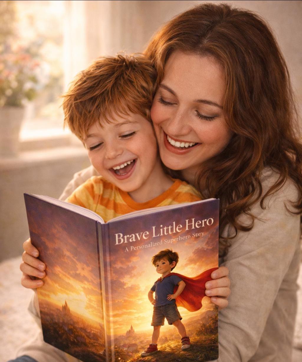 Personalized Superhero Story Book – Custom Photo Illustration, Kids Keepsake