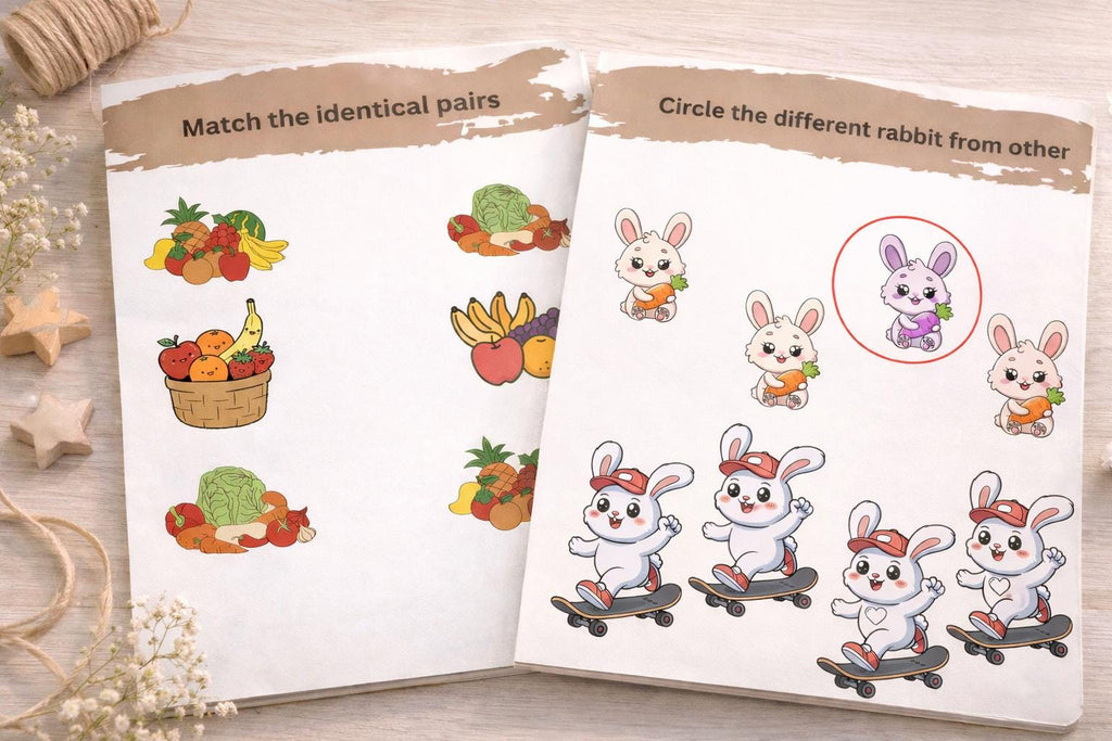 Cognitive Activity Book for Kids Ages 3-6 | Focus, Memory, Logic Games (Printable/Printed)