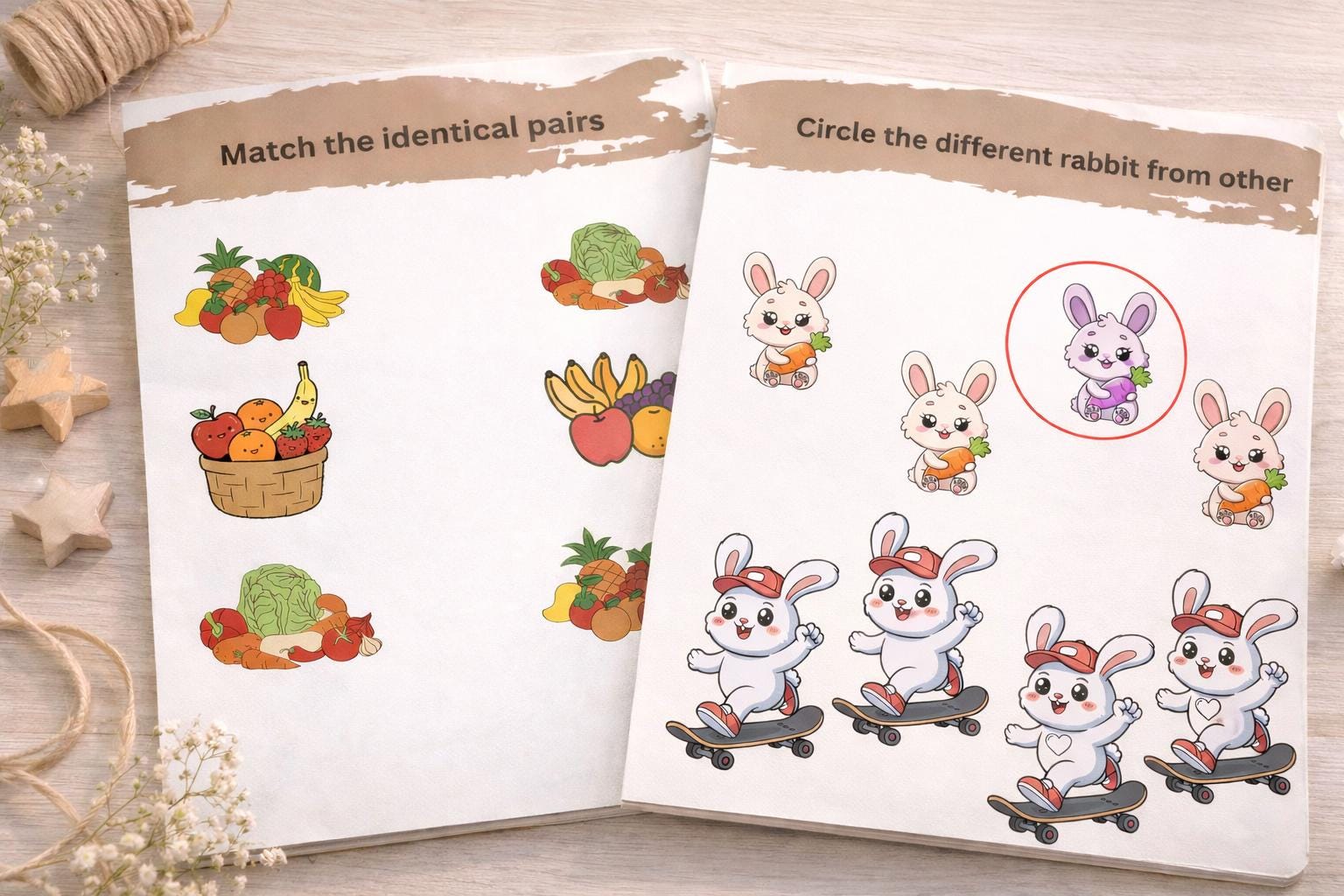 Cognitive Activity Book for Kids Ages 3-6 | Focus, Memory, Logic Games (Printable/Printed)