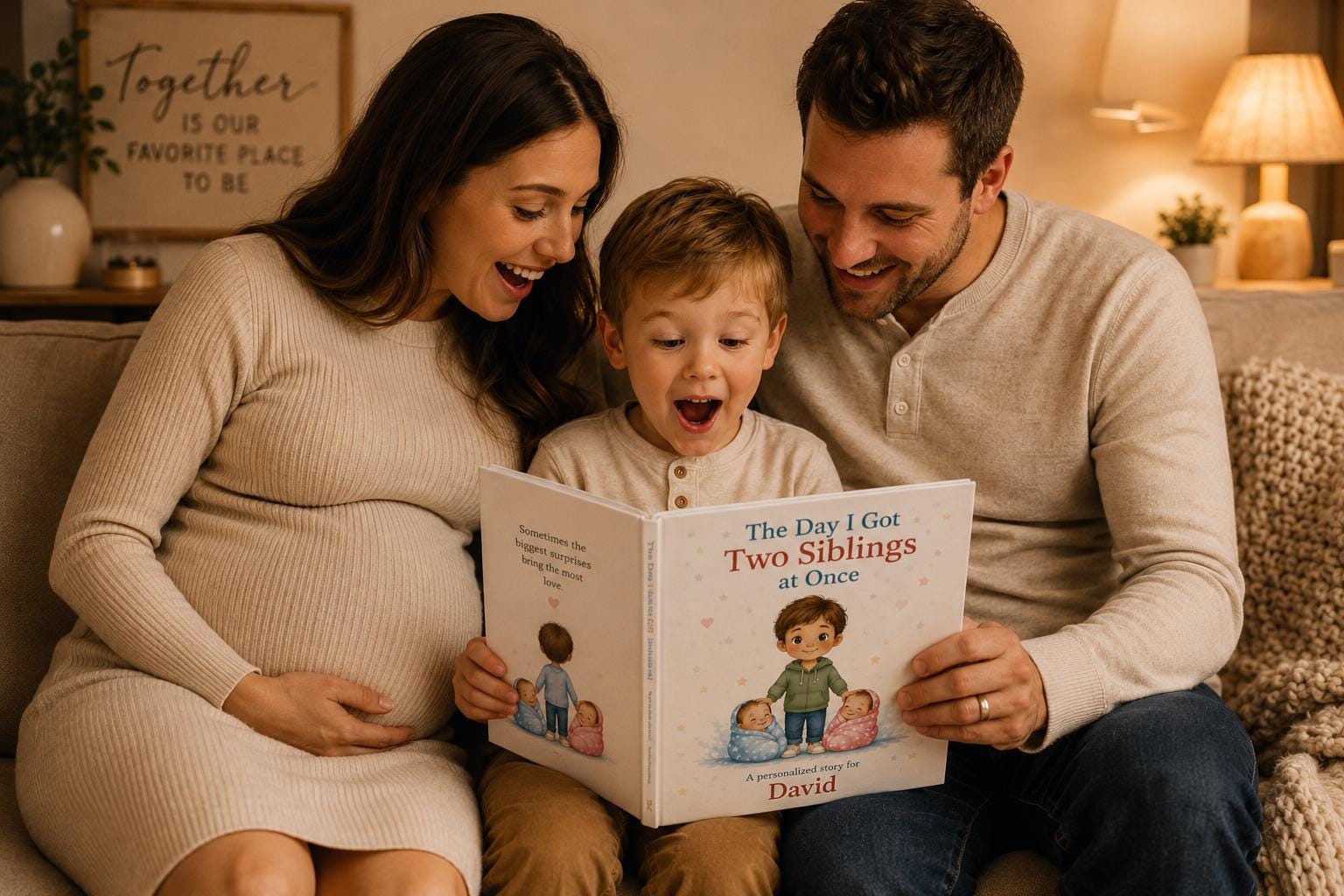 Big Brother of Twins Personalized Book | Twin Baby Shower Gift | Custom New Sibling Keepsake