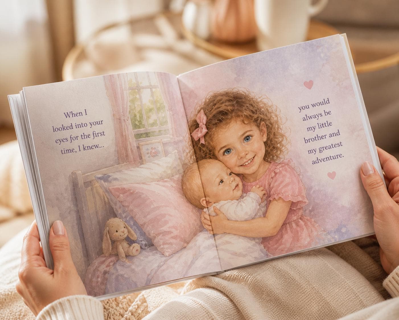 Personalized Big Sister Book, Custom Sibling Story Gift, New Baby Announcement Keepsake for Girls