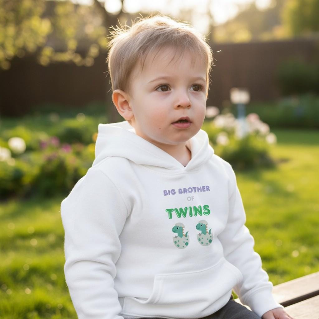 Big Brother of Twins Hoodie | Cute Twin Brother Gift | Kids Comfy Sweatshirt | Personalized Big Bro Shirt