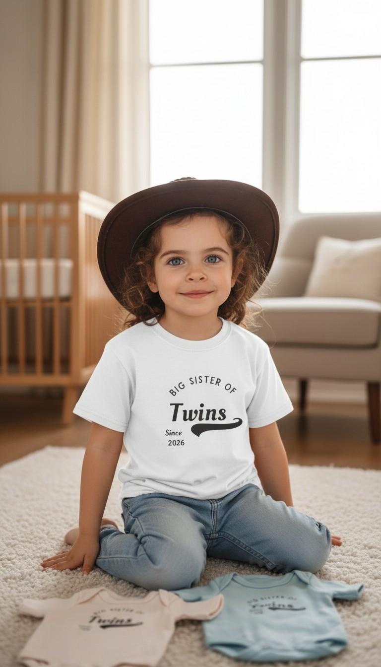 Big Sibling of Twins Shirt, Promoted to Big Brother Tee, Big Sister of Twins Shirt, Pregnancy Announcement Shirt, Family Matching Tee