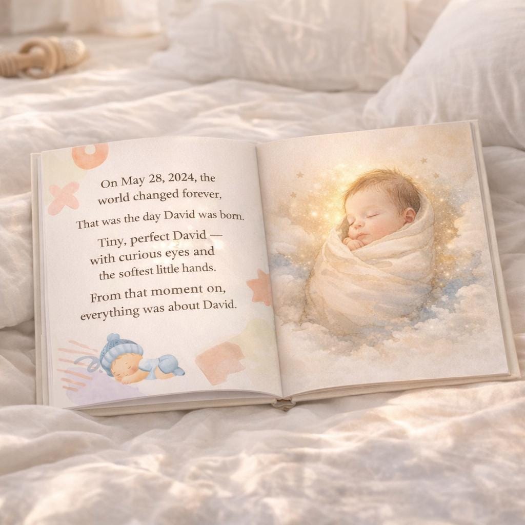 Personalized First Birthday Storybook: Custom Baby Memory Keepsake Book