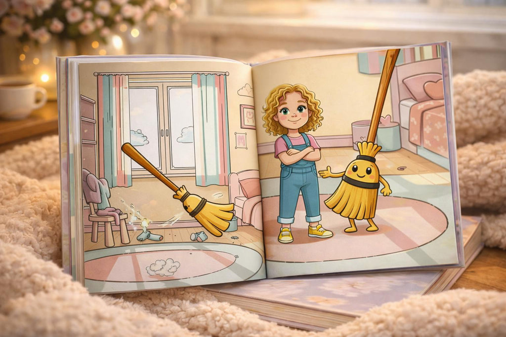 Personalized Children's Cleaning Story Book, Montessori Toddler Educational Gift