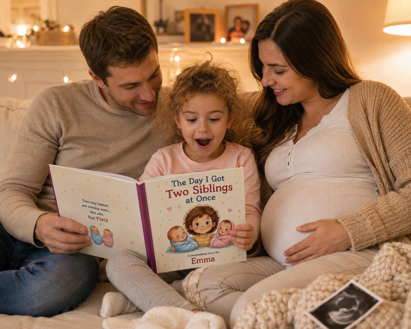 Big Sister of Twins Personalized Book | Twin Baby Shower Gift | Custom New Sibling Storybook