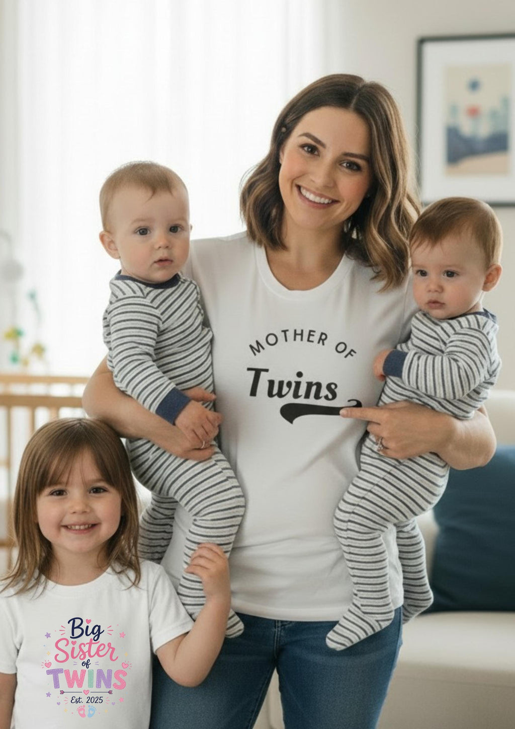 Big Sibling of Twins Shirt, Promoted to Big Brother Tee, Big Sister of Twins Shirt, Pregnancy Announcement Shirt, Family Matching Tee