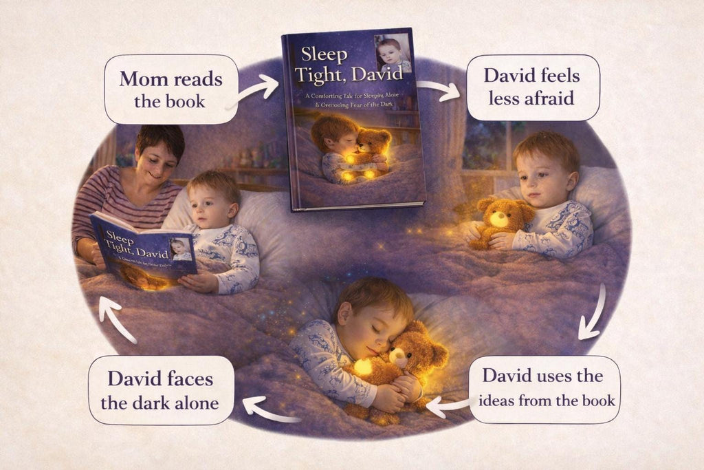 Personalized Bedtime Story Book, David and Magic Star, Custom Photo Tale