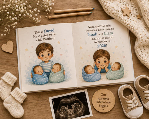 Big Brother of Twins Personalized Book | Twin Baby Shower Gift | Custom New Sibling Keepsake