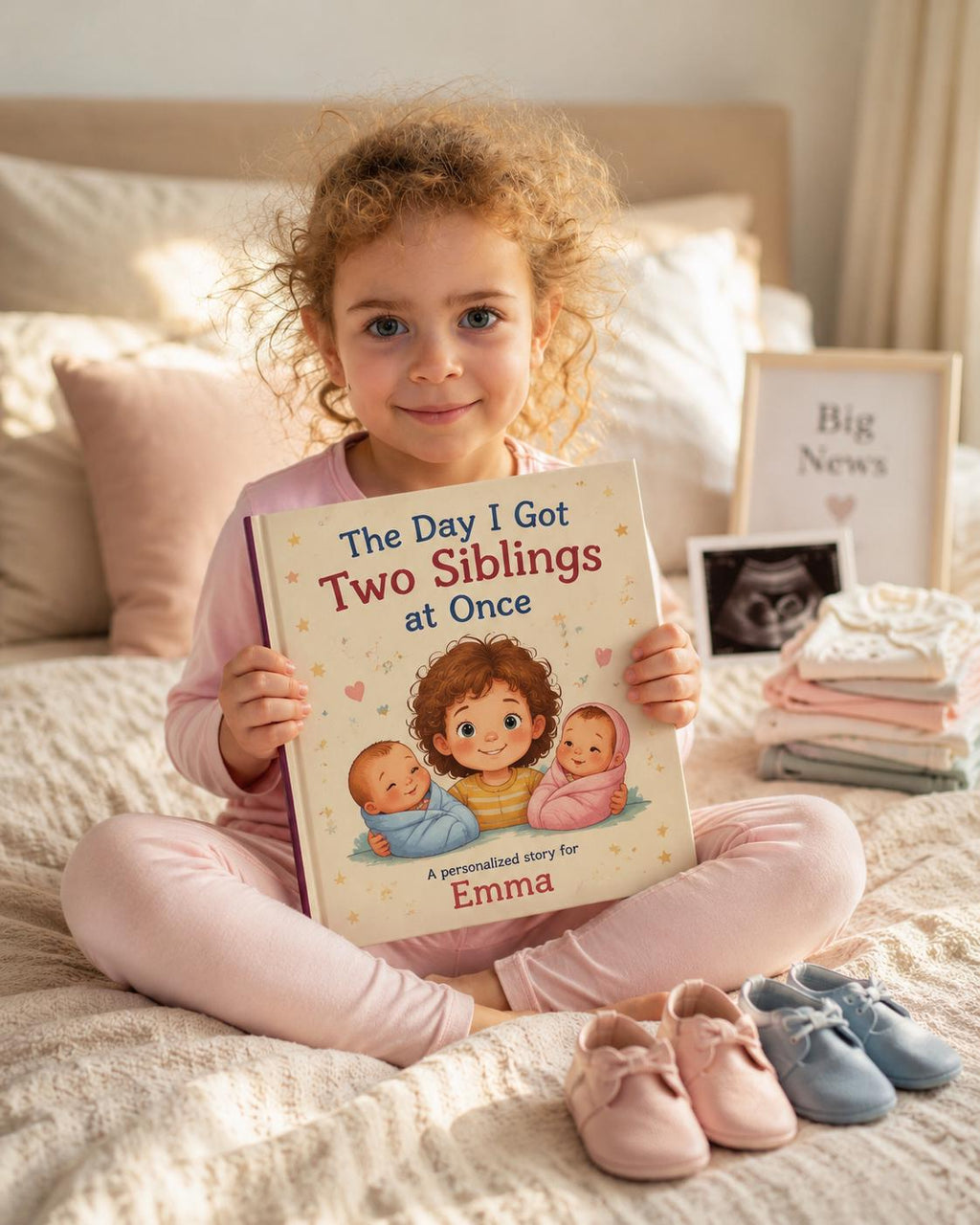 Big Sister of Twins Personalized Book | Twin Baby Shower Gift | Custom New Sibling Storybook