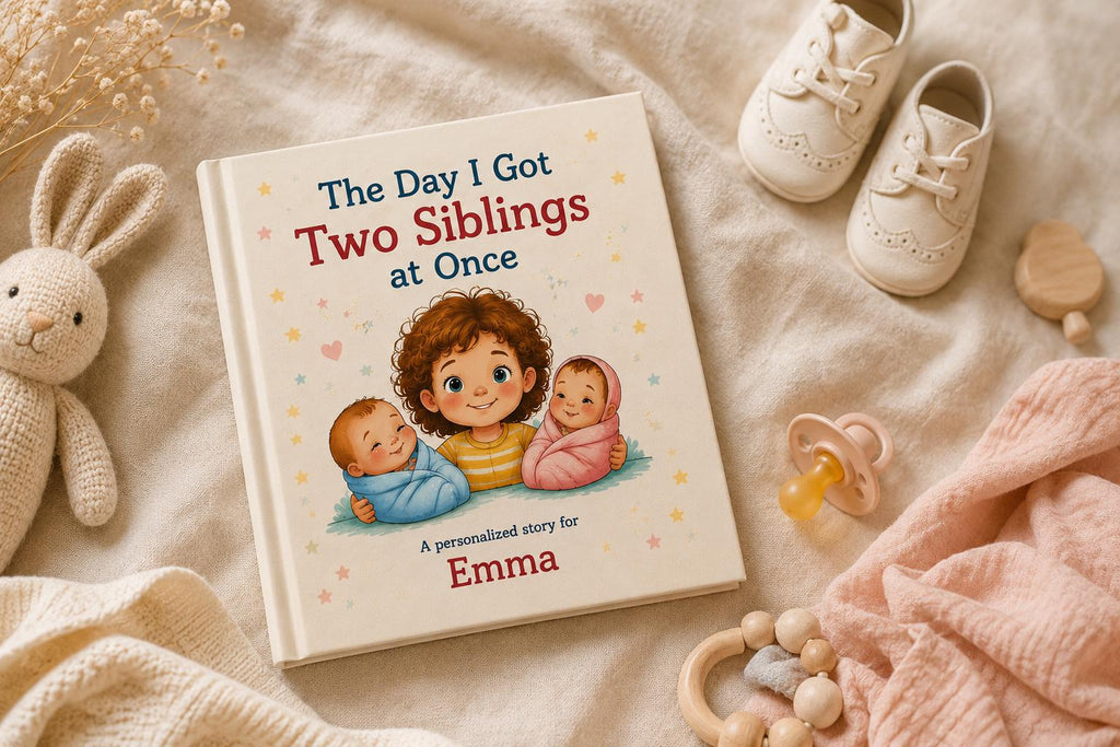 Big Sister of Twins Personalized Book | Twin Baby Shower Gift | Custom New Sibling Storybook