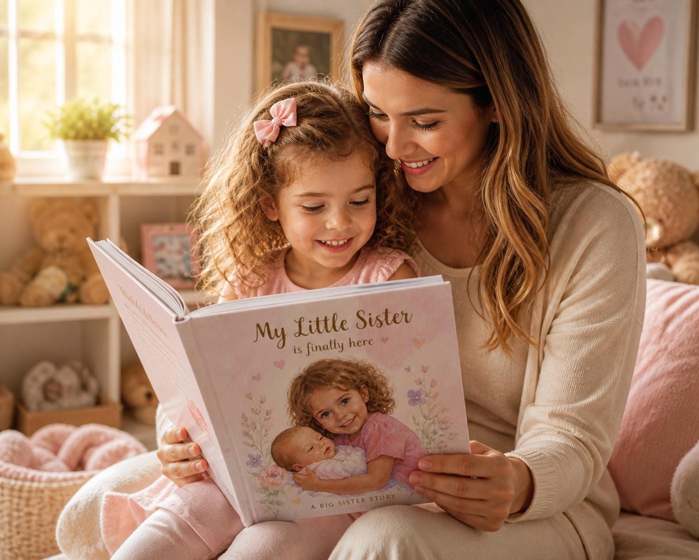Personalized Big Sister Book, Custom Sibling Story Gift, New Baby Announcement Keepsake for Girls