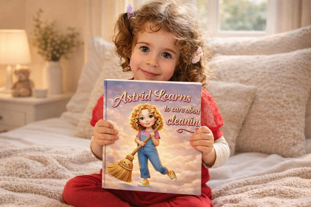 Personalized Children's Cleaning Story Book, Montessori Toddler Educational Gift