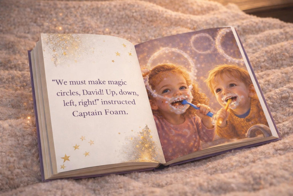 Personalized Tooth Brushing Story Book, Photo & Name, Gentle Parenting Gift