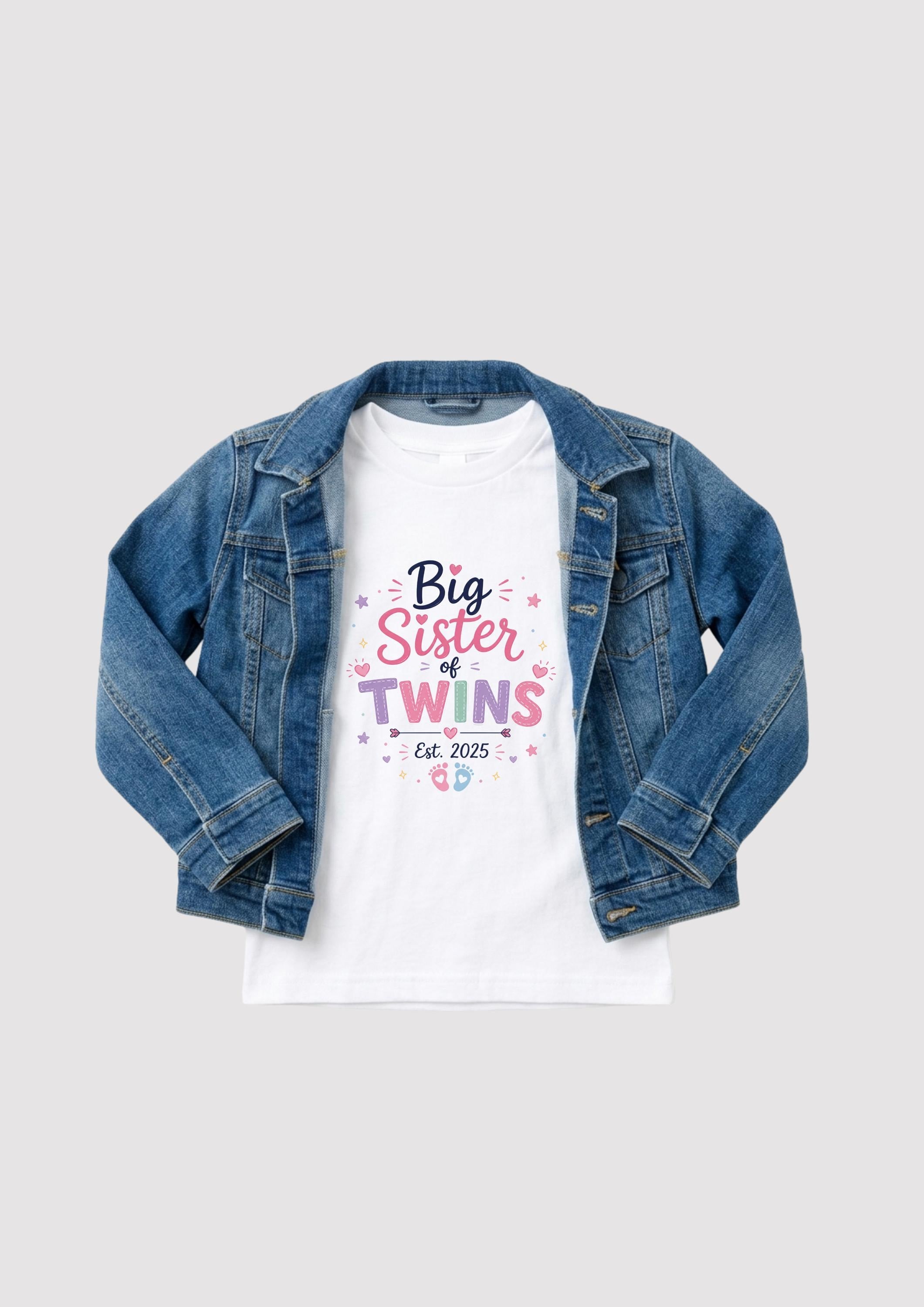 Big Sibling of Twins Shirt, Promoted to Big Brother Tee, Big Sister of Twins Shirt, Pregnancy Announcement Shirt, Family Matching Tee