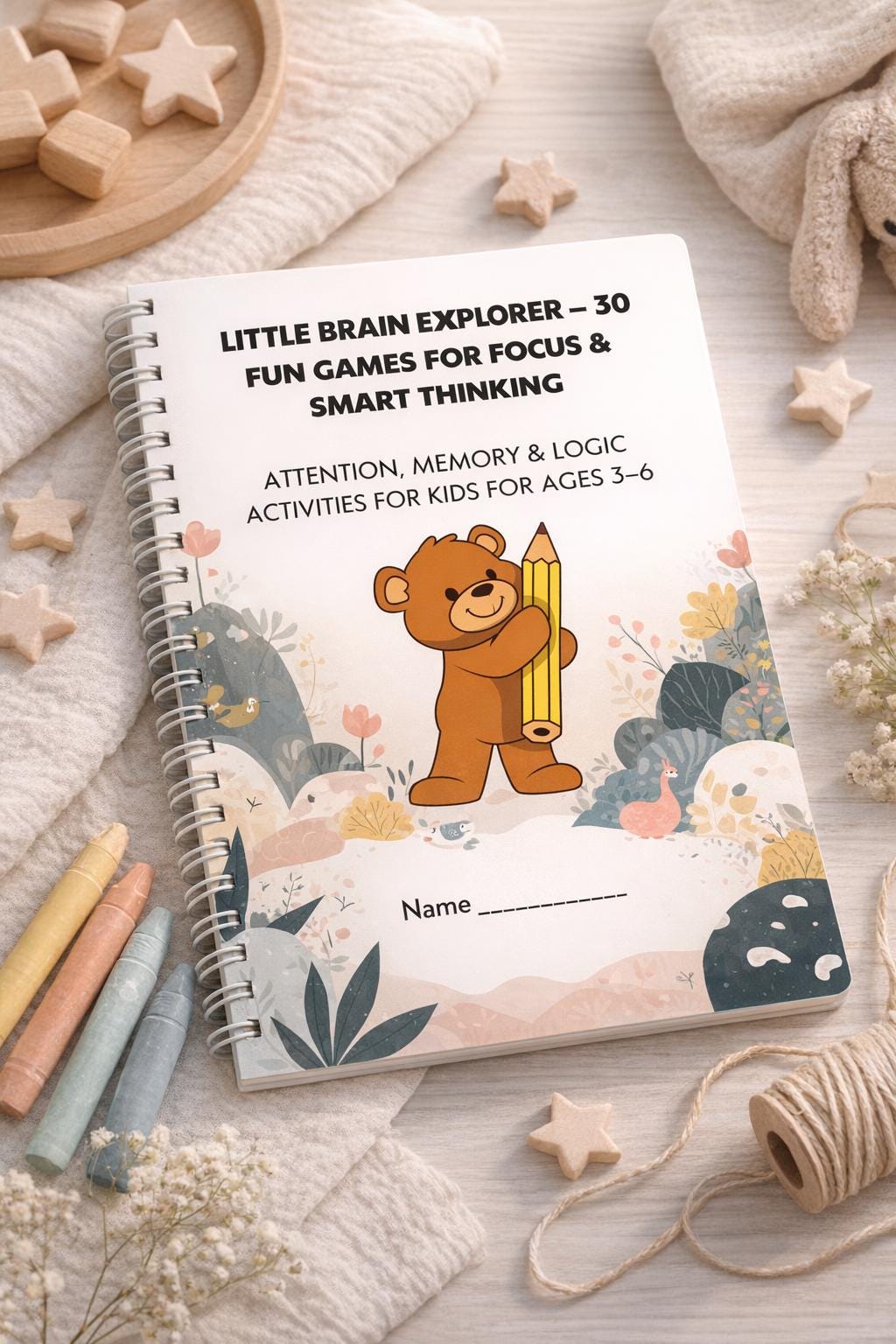 Cognitive Activity Book for Kids Ages 3-6 | Focus, Memory, Logic Games (Printable/Printed)