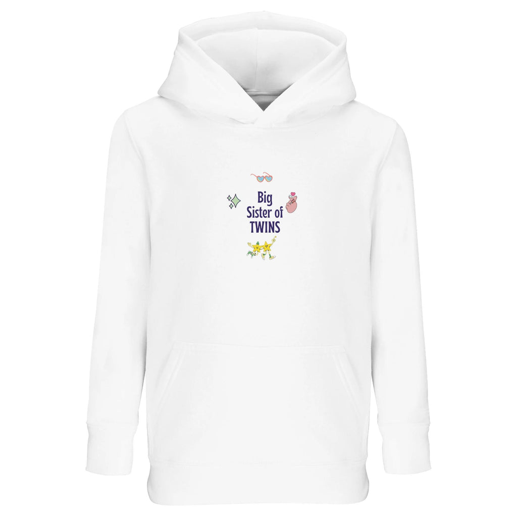 Custom Name Big Sister of Twins Hoodie ,Personalized Girls Sweatshirt | Twin Pregnancy Announcement Gift, Custom Big Sister