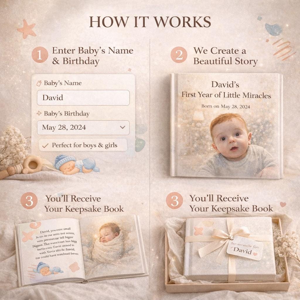 Personalized First Birthday Storybook: Custom Baby Memory Keepsake Book