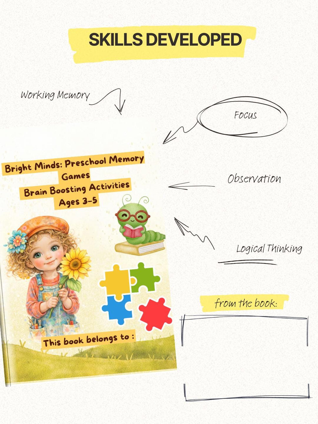 Preschool Memory Games Workbook | Brain Boosting Activities for Ages 3-5 (Digital Download)