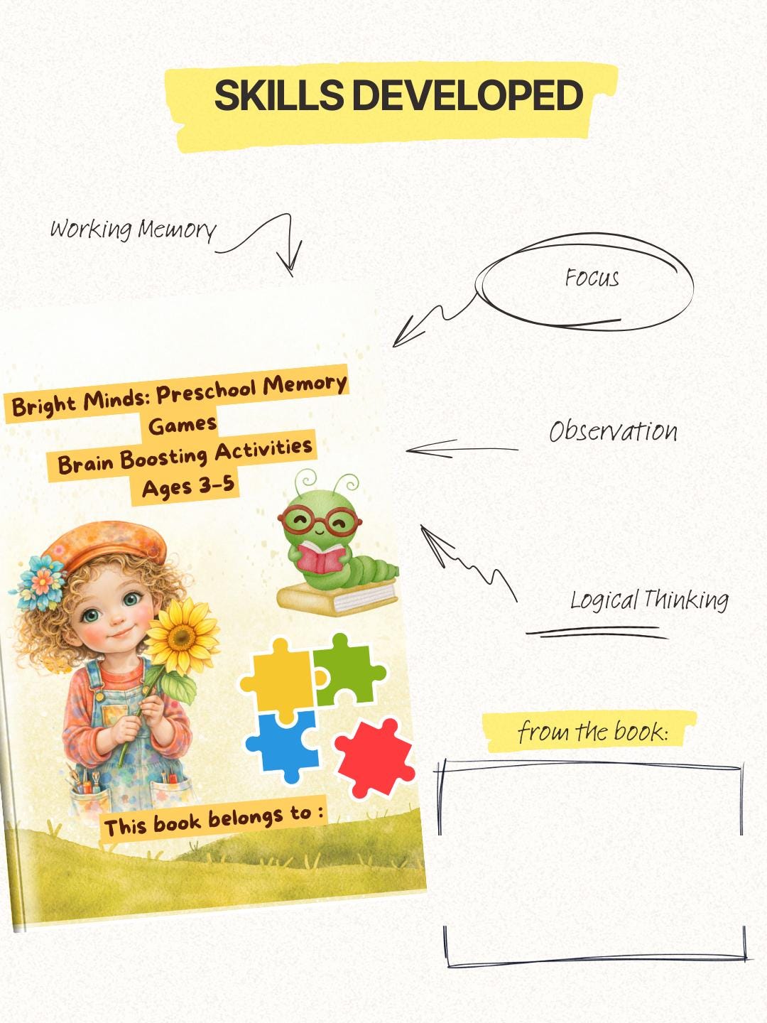Preschool Memory Games Workbook | Brain Boosting Activities for Ages 3-5 (Digital Download)