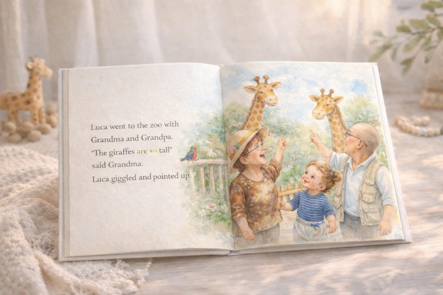 Zoo Adventure Children's Book | Watercolor Toddler Story Age 2-4