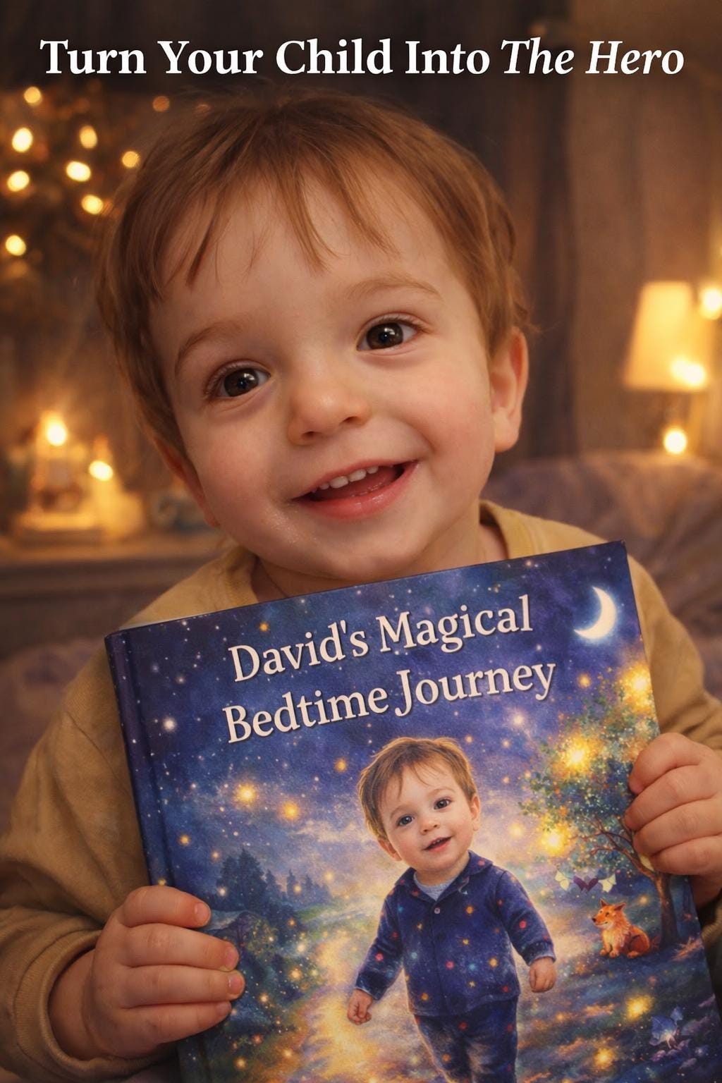 Personalized Bedtime Story Book – Child as Hero, Custom Name, Watercolor Illustrations (PDF Download)