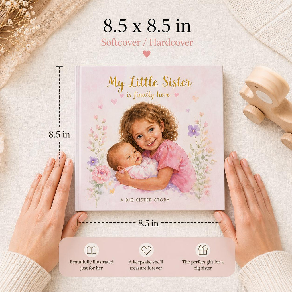Personalized Big Sister Book, Custom Sibling Story Gift, New Baby Announcement Keepsake for Girls