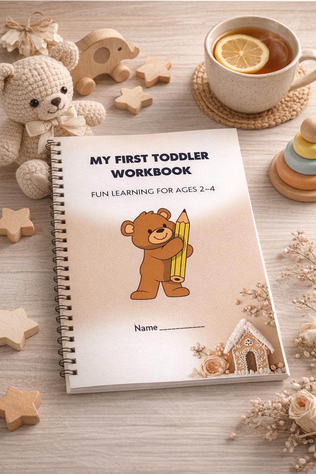 Toddler Workbook Ages 2-4 – Fine Motor Skills, Counting, Shapes, Colors (20 Activities PDF)