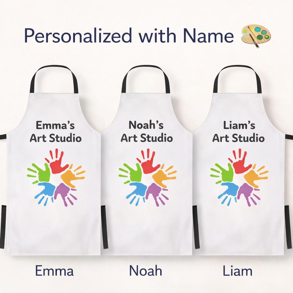 Personalized Kids Art Apron, Little Artist Gift, Creative Painting Smock