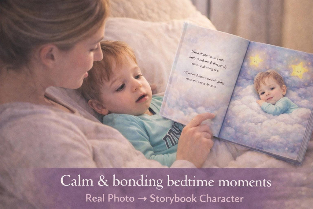 Personalized Bedtime Story Book – Child Hero, Cozy Cloud Adventure, Custom Name (PDF or Print)