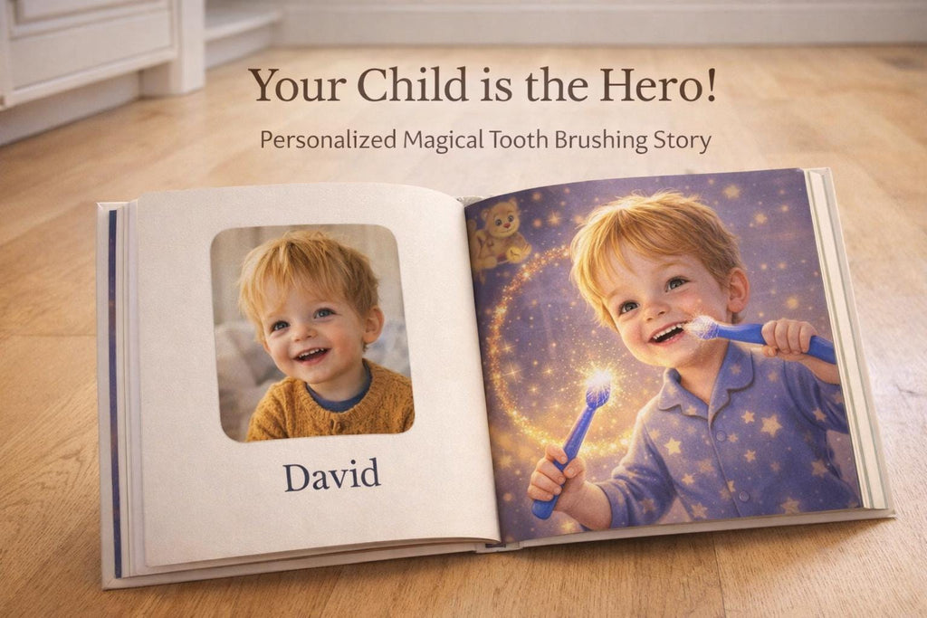 Personalized Tooth Brushing Story Book, Photo & Name, Gentle Parenting Gift