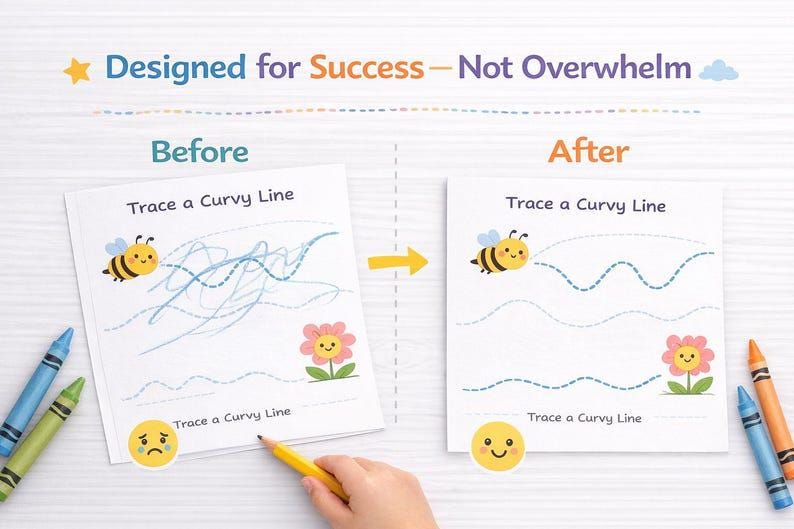 Toddler Tracing Workbook Printable Ages 2-4, Tracing Lines PDF, Preschool Learning Activities, Fine Motor Skills, Busy Book Kids