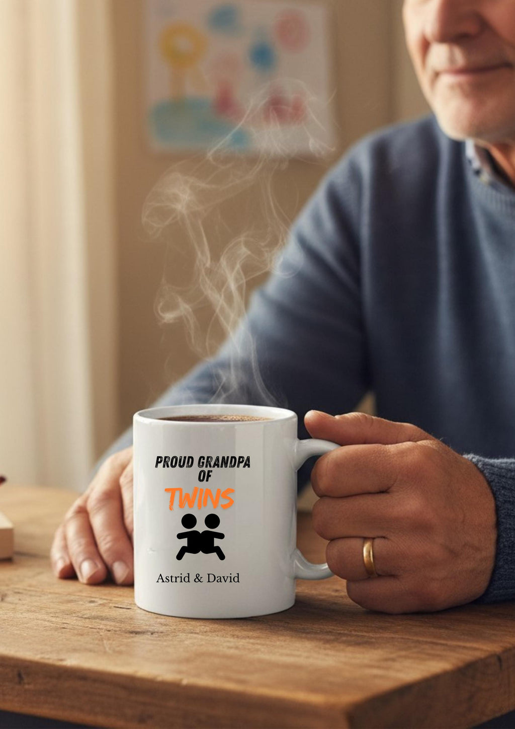 Grandpa of Twins Mug Personalized ,Custom Grandpa Gift ,Twin Baby Announcement ,Twins Grandpa Cup